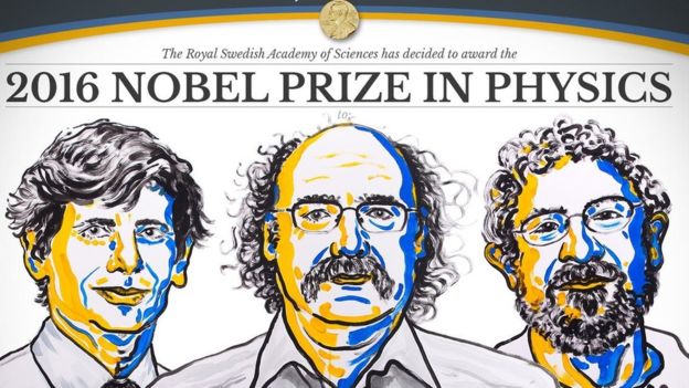 نوبل فیزیک ۲۰۱۶ به سه فیزیکدان بریتانیایی رسید که 'دری را به دنیایی تازه گشودند'